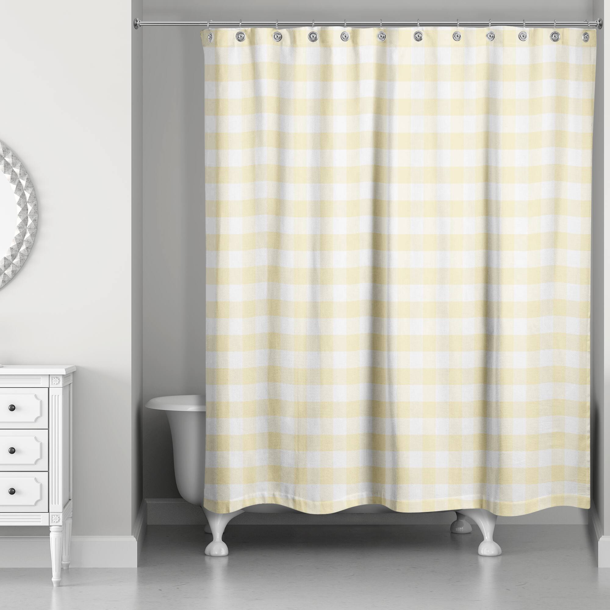 Yellow Buffalo Check 71" x 74" Shower Curtain
